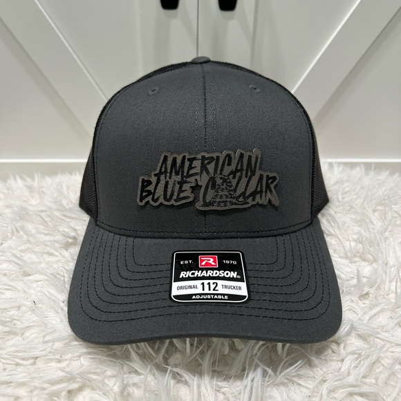Laser engraved Richardson 112 trucker hat. American blue collar. - Picture 2 of 2